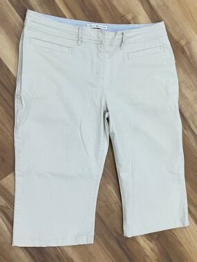 Tommy Hilfiger Beige Stretch Twill Bermuda City Shorts 16